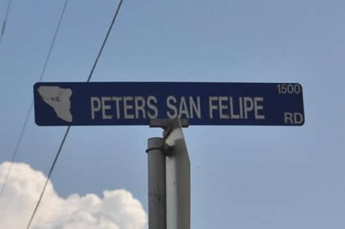 PetersTX - Peters San Felipe Road sign
