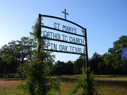 Pin Oak TX - St. Mary's Catholic Church sign