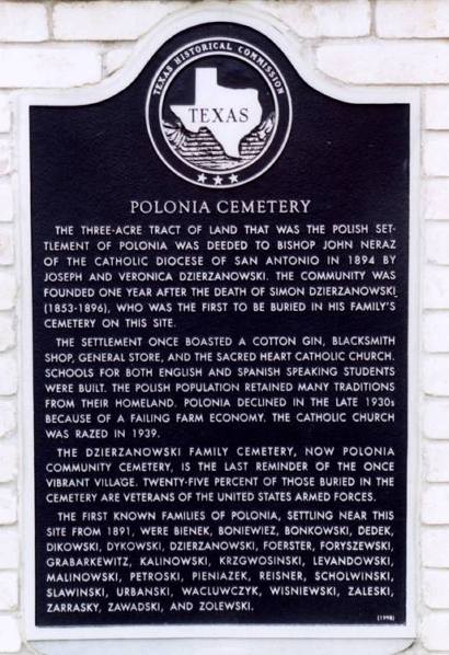 Caldwell County TX - Polonia Cemetery Marker