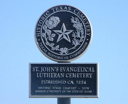 Ross Prairie TX - St. John's Evangelical Lutheran Cemetery Marker