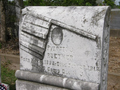 Fayette County TX - Rutersville Cemetery, Grave of Otto Ruether