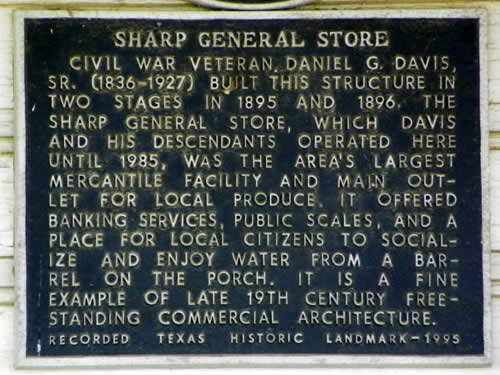 TX - Sharp General Store Historical Marker