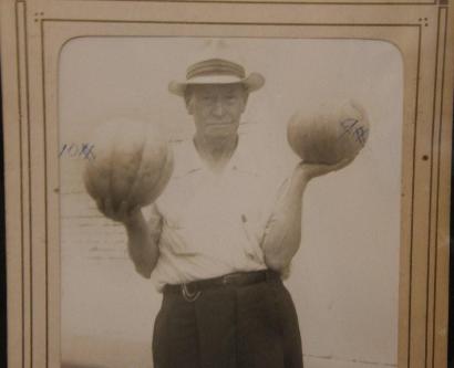 Somerville TX Museum - Man with Cantaloup