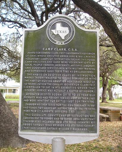 Camp Clark historical marker, Staples, Texas