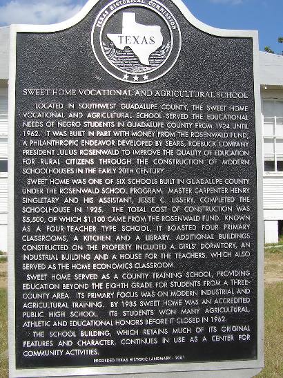 TX - Sweet Home Vocational and Agricultural School Historical Marker
