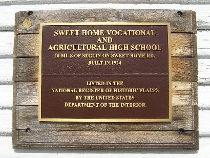Sweet Home TX - Sweet Home Vocational and Agricultural School Natl Register of Historic Places Plaque