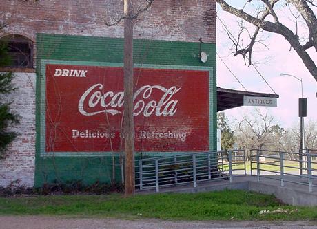 Coca Cola ghost sign in Wallis Texas