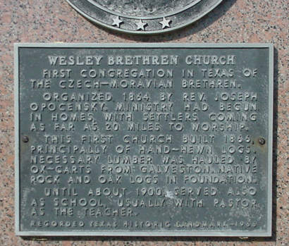TX - Wesley Brethren Church Historical Marker