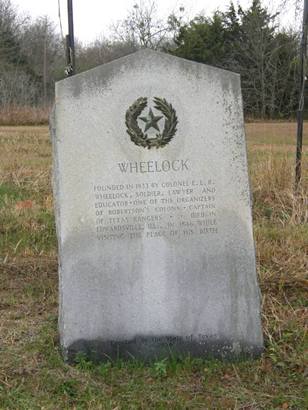 Wheelock Tx Centennial Marker