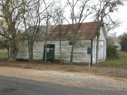 Wheelock Tx Historical Marker and closed garage