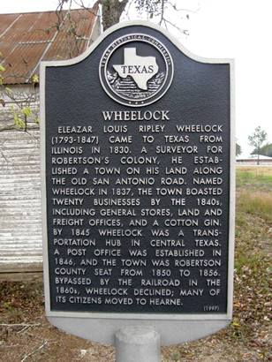 Wheelock Tx Historical Marker