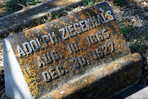 Zorn Texas cemetery tombstone with lichen