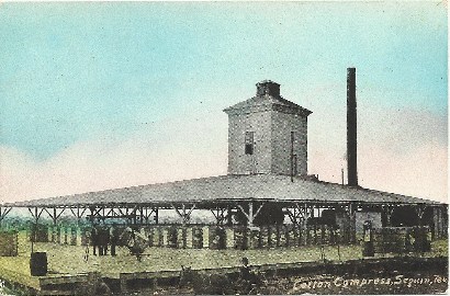 Seguin TX Cotton Gin, cotton compress, post card Circa 1910