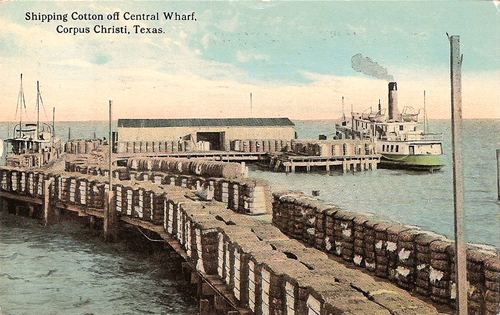 Shipping Cotton off Central Wharf,, Corpus Christi, Texas