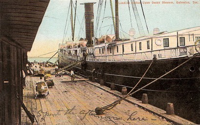 Galveston TX Cotton Scenes4LoadingCotton Ocean Steamer Postmarked 1911