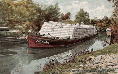 Houston, Texas - Barge of Round Bale Cotton on Buffalo 