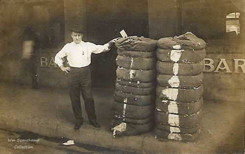 Marlin, Texas - George Sohuh with Cotton Bales 