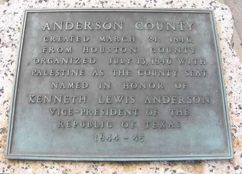 Anderson  county TX 1936 Centennial marker