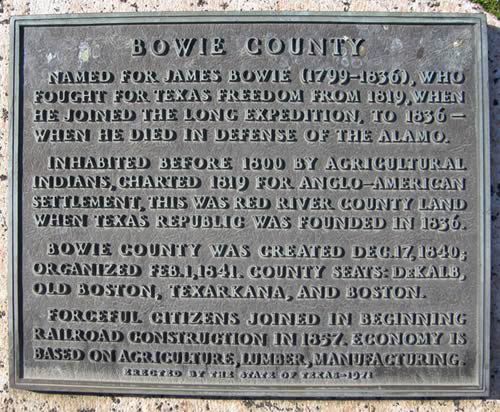 Bowie  County  1936 Texas Centennial Marker