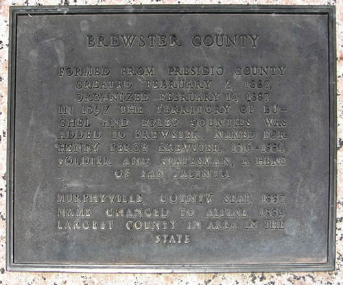   Brewster County  1936 Texas Centennial Marker