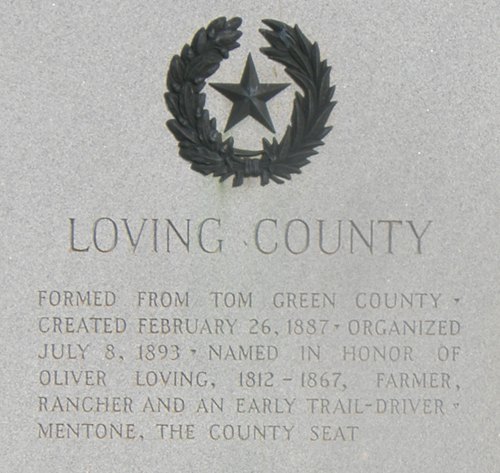 Loving County TX Centennial marker