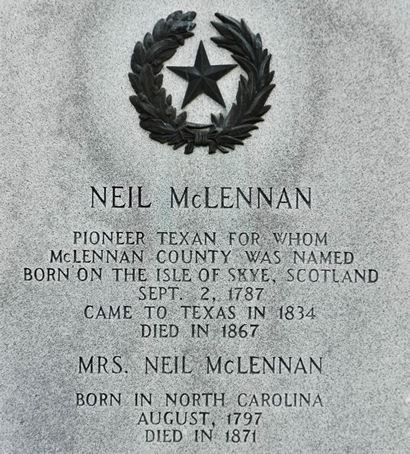 Neil McLennan TX centennial marker