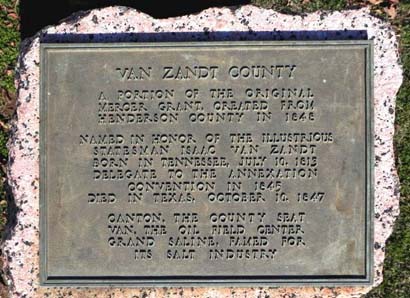 TX - Van Zandt County Centennial Marker