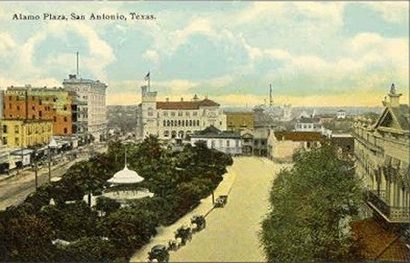Alamo Plaza showing Menger Hotel proximity to Alamo, San Antonio TX 
