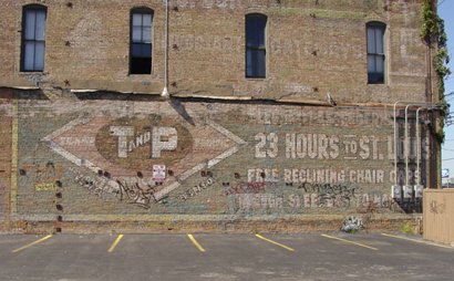 T & P ghost sign, Deep Ellum  District, Dallas Texas