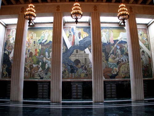 Dallas Fair Park Hall Of State - History of Texas mural 