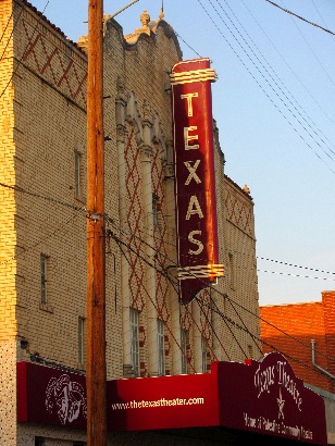 Palestine TX - Restored Texas Theatre, marquee neon sign