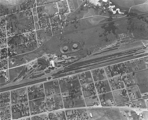 TX - Ennis Depot aerial view