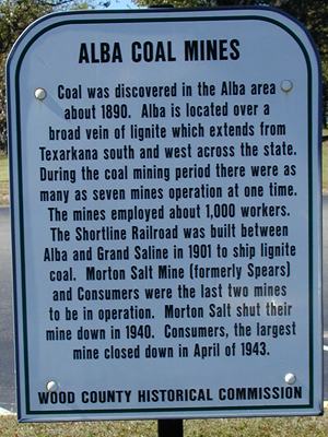 Alba Coal Mines marker