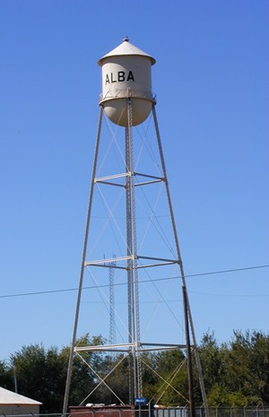 Alba Texas water tower