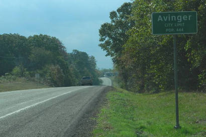 Avinger Tx  City Limit Sign