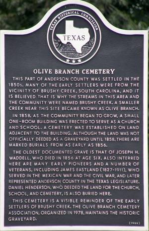 Brushy Creek Texas Olive Branch Cemetery