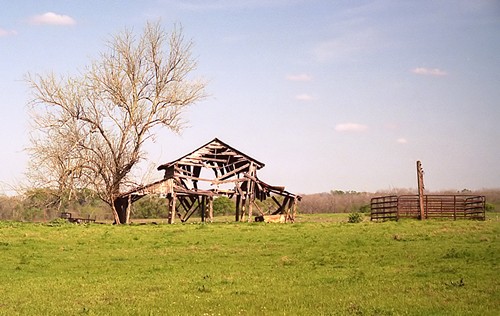 Old barn ruins in Bullard Texas