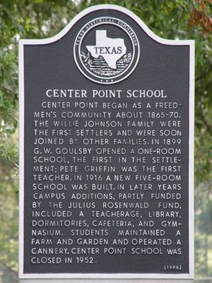 Center Point school historical marker, Texas