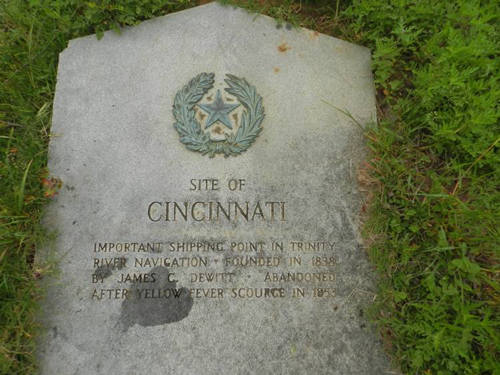 "Site of Cincinnati" TX 1936  Centennial Marker
