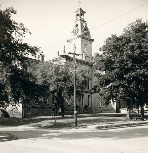 Red River County Courthouse, Clarksville, Texas vintage photo