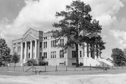 San Jacinto County Courthouse, Coldspring, Texas 1939 old photo