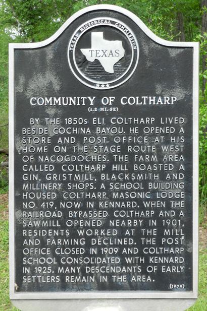 Coltharp, Texas historical marker
