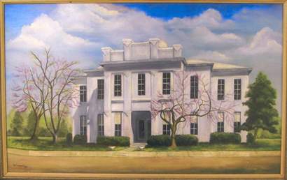1882 Morris  County Courthouse oil painting, Dangerfield Texas