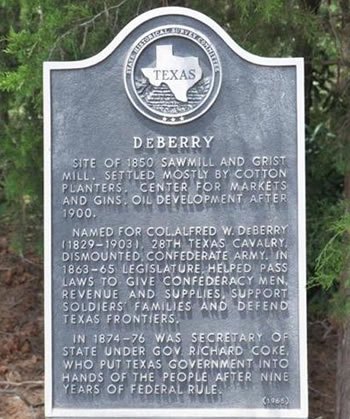 DeBerry TX Historical Marker