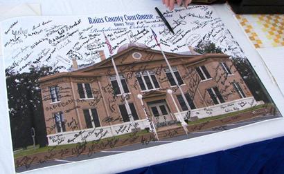 Emory TX - Rains County Courthouse Rededication Signatures