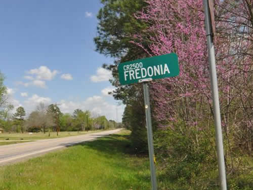 Fredonia TX - Fredonia Road Sign