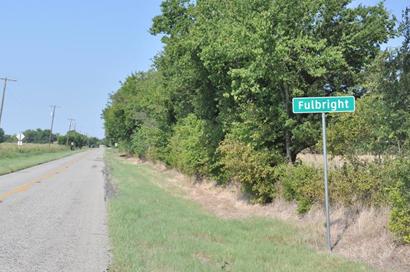 Fulbright TX  Road sign