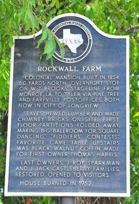 Longview - GreggtonTXRockwall Farm Historical Marker