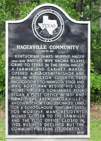 TX - Hagerville Community historical marker