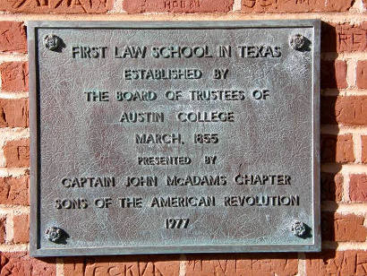 Huntsville Tx Austin Hall First Law School in Texas
